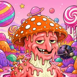 Oozlings #1140, Mutated Mushroom Head · Candy Planet