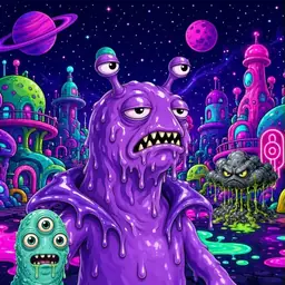 Oozlings #1142, Slug · Neon City
