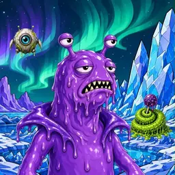 Oozlings #1144, Slug · Aurora Ice