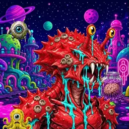 Oozlings #1147, Crab · Neon City