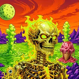 Oozlings #1148, Mutated Fire Skull · Acid Lake