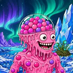 Oozlings #1149, Gumball Brain · Aurora Ice
