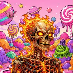 Oozlings #1152, Fire Skull · Candy Planet
