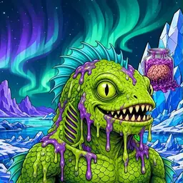 Oozlings #1153, Swamp Fish · Aurora Ice
