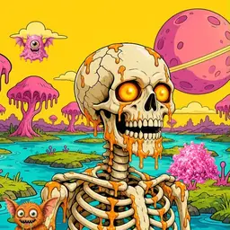 Oozlings #1154, Skull · Turquoise Swamp