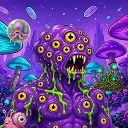 Oozlings #1161, Eyeball Cluster · Fungus Forest