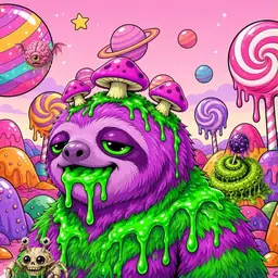 Oozlings #1174, Mutated Slime Sloth · Candy Planet