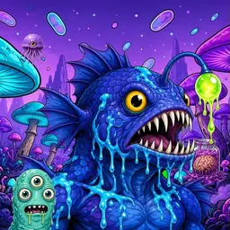 Oozlings #1175, Anglerfish · Fungus Forest