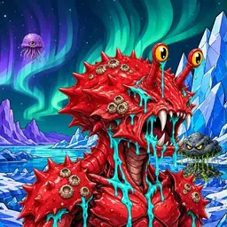 Oozlings #1177, Crab · Aurora Ice