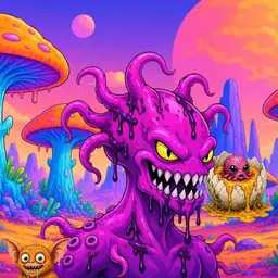 Oozlings #1179, Squid · Mushroom Desert
