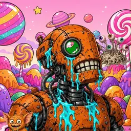 Oozlings #1183, Rusty Robot · Candy Planet