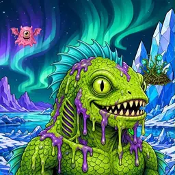Oozlings #1189, Swamp Fish · Aurora Ice