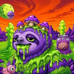 Oozlings #1190, Slime Sloth · Acid Lake