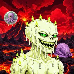 Oozlings #1197, Mutated Candle Wax · Lava Fields