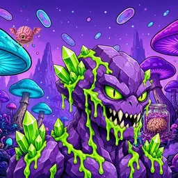 Oozlings #1198, Crystal Rock · Fungus Forest