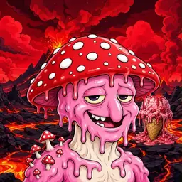 Oozlings #120, Mushroom Head · Lava Fields