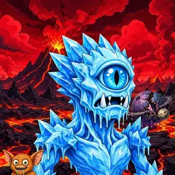 Oozlings #1208, Ice Cyclops · Lava Fields