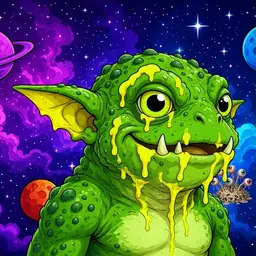 Oozlings #1209, Mutated Toad Goblin · Void Nebula