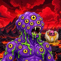Oozlings #1212, Eyeball Cluster · Lava Fields