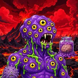 Oozlings #1214, Eyeball Cluster · Lava Fields