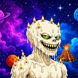 Oozlings #1216, Candle Wax · Void Nebula