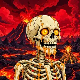 Oozlings #1217, Skull · Lava Fields