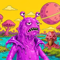 Oozlings #1222, Mutated Slug · Turquoise Swamp