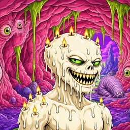 Oozlings #1224, Candle Wax · Flesh Cave