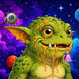 Oozlings #1225, Toad Goblin · Void Nebula