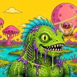 Oozlings #1226, Swamp Fish · Turquoise Swamp