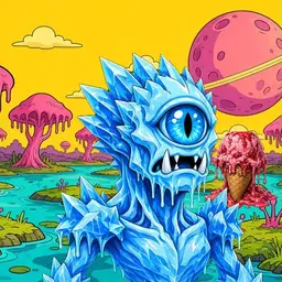 Oozlings #1231, Ice Cyclops · Turquoise Swamp