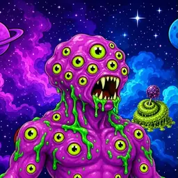 Oozlings #1235, Mutated Eyeball Cluster · Void Nebula