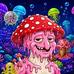Oozlings #1238, Mushroom Head · Glow Reef