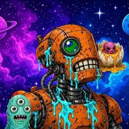 Oozlings #1244, Rusty Robot · Void Nebula