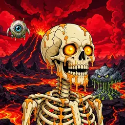 Oozlings #1245, Skull · Lava Fields