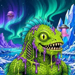 Oozlings #1247, Swamp Fish · Aurora Ice