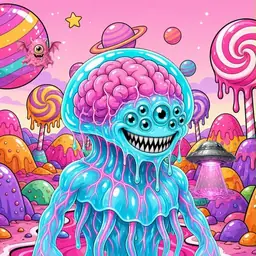 Oozlings #1249, Jellyfish Brain · Candy Planet