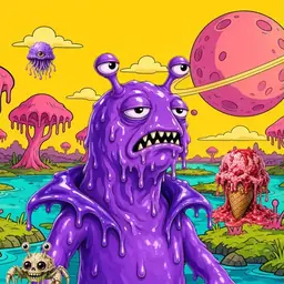 Oozlings #1252, Slug · Turquoise Swamp