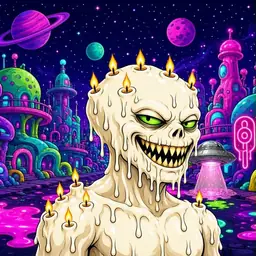 Oozlings #1253, Candle Wax · Neon City