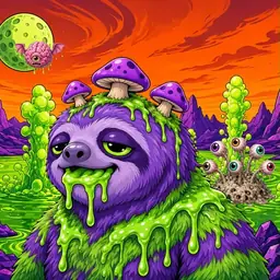 Oozlings #1254, Slime Sloth · Acid Lake