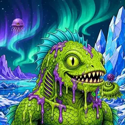 Oozlings #1259, Swamp Fish · Aurora Ice