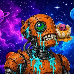 Oozlings #1261, Rusty Robot · Void Nebula