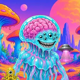 Oozlings #1262, Jellyfish Brain · Mushroom Desert