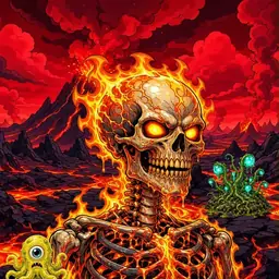 Oozlings #1266, Fire Skull · Lava Fields