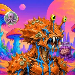 Oozlings #1270, Mutated Crab · Mushroom Desert