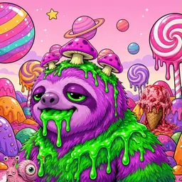 Oozlings #1279, Mutated Slime Sloth · Candy Planet