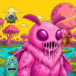 Oozlings #1292, Mutant Moth · Turquoise Swamp