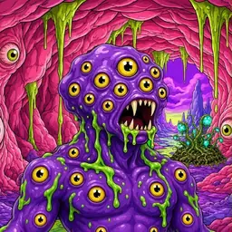 Oozlings #1298, Eyeball Cluster · Flesh Cave