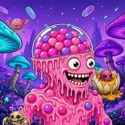 Oozlings #1302, Gumball Brain · Fungus Forest