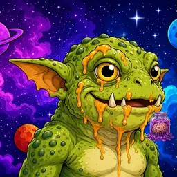 Oozlings #1304, Toad Goblin · Void Nebula